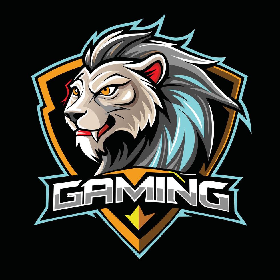 Lion Roaring Gaming Logo vector