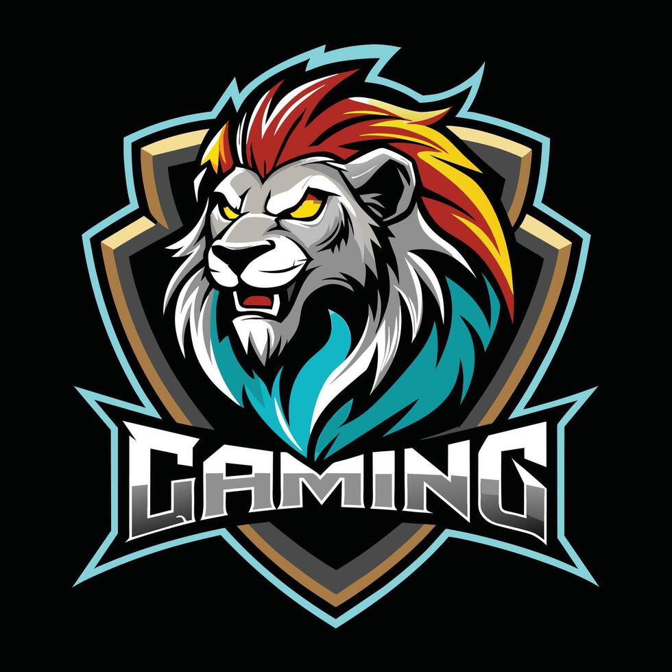 Lion Roaring Gaming Logo vector