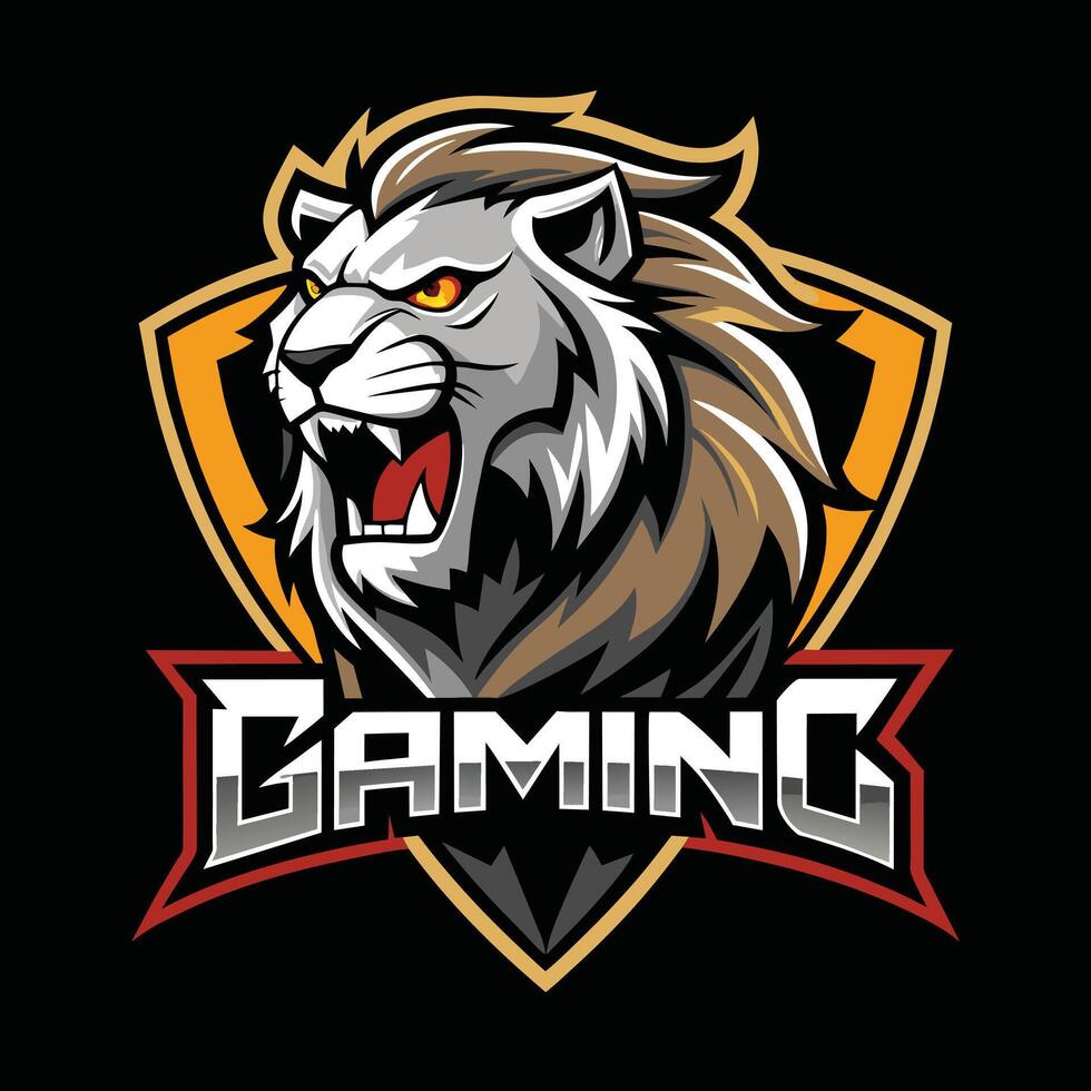 Lion Roaring Gaming Logo vector