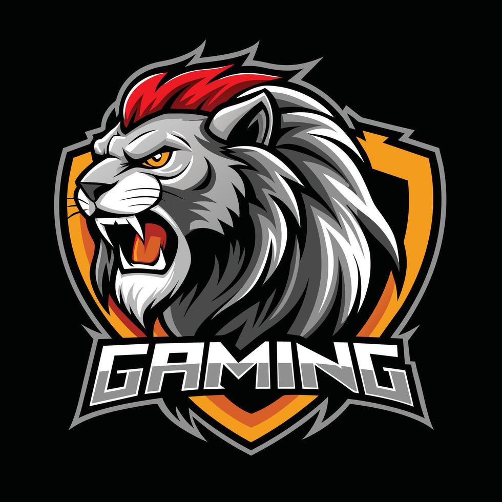 Lion Roaring Gaming Logo vector