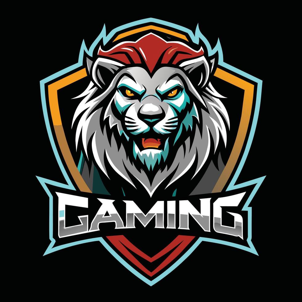 Lion Roaring Gaming Logo vector