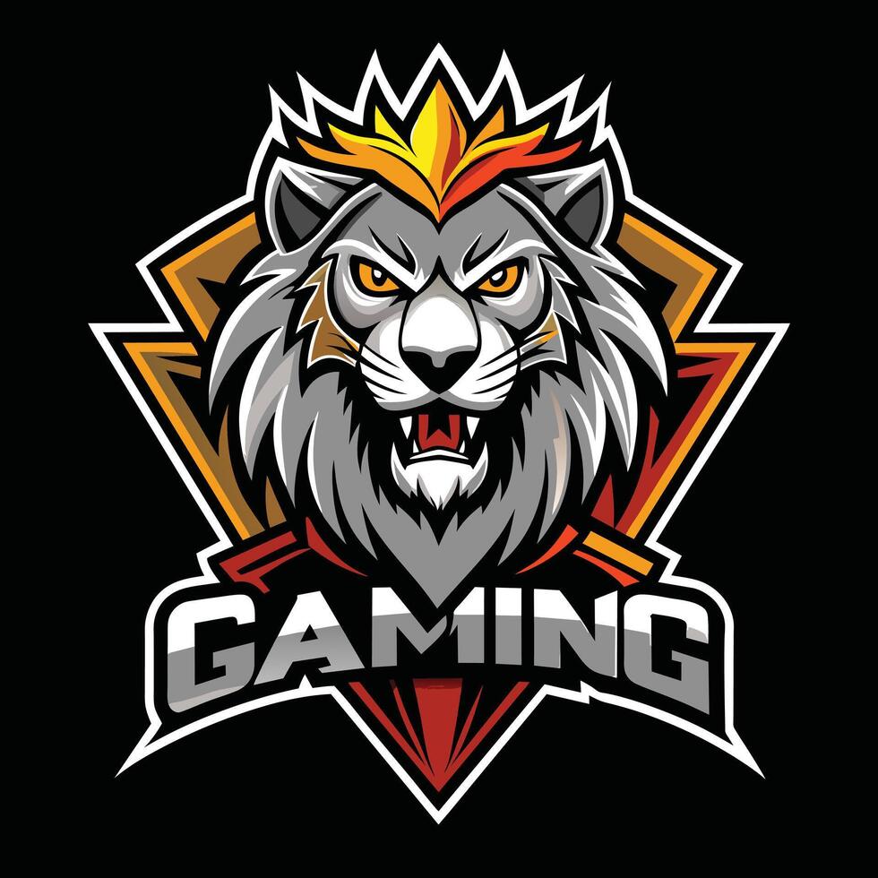 Lion Roaring Gaming Logo vector