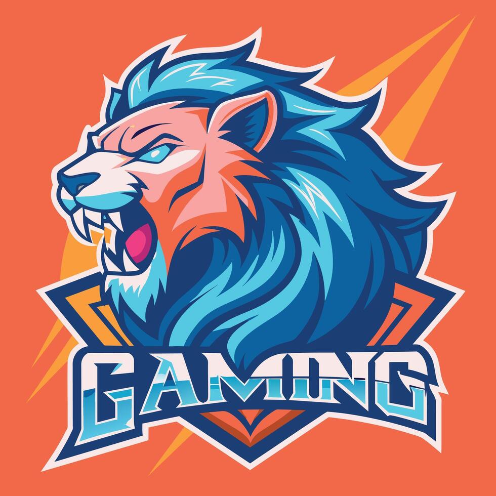 Lion Roaring Gaming Logo vector
