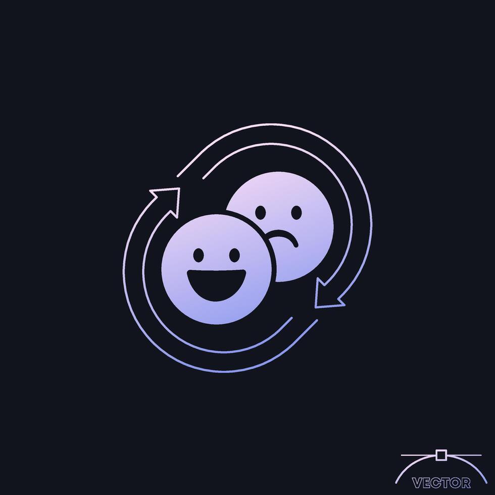 estado animico columpios icono con un degradado vector
