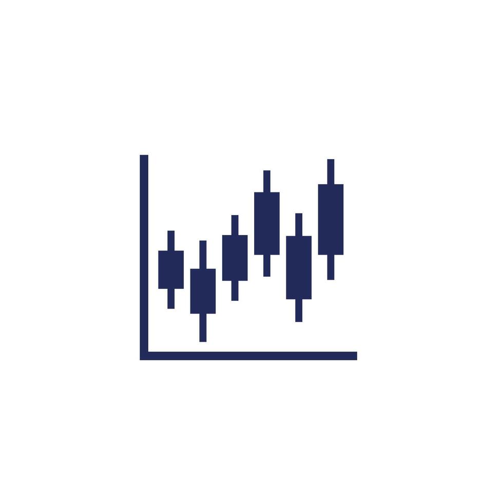 candlestick chart icon on white vector
