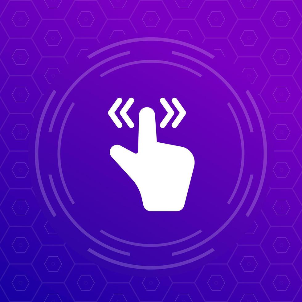 Slide or scroll icon, hand gesture pictogram vector