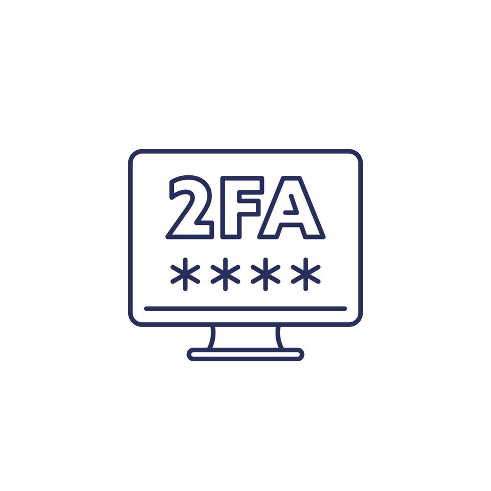 two factor authentication line icon vector