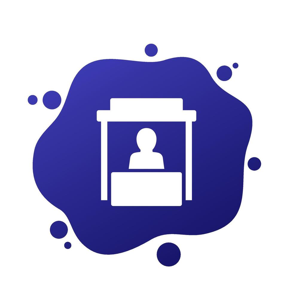 booth or stand icon with exhibitor vector
