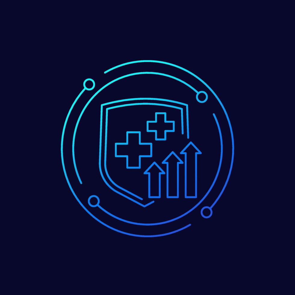 immune booster icon, linear design vector
