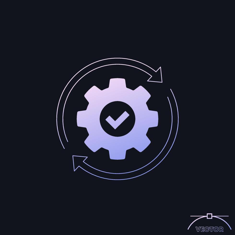operation, process icon with a gear vector