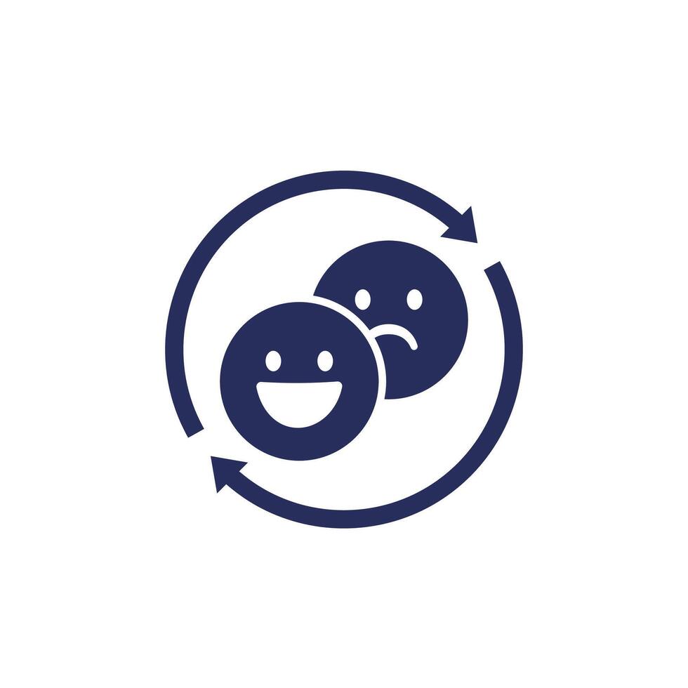 mood swings icon with emoji vector