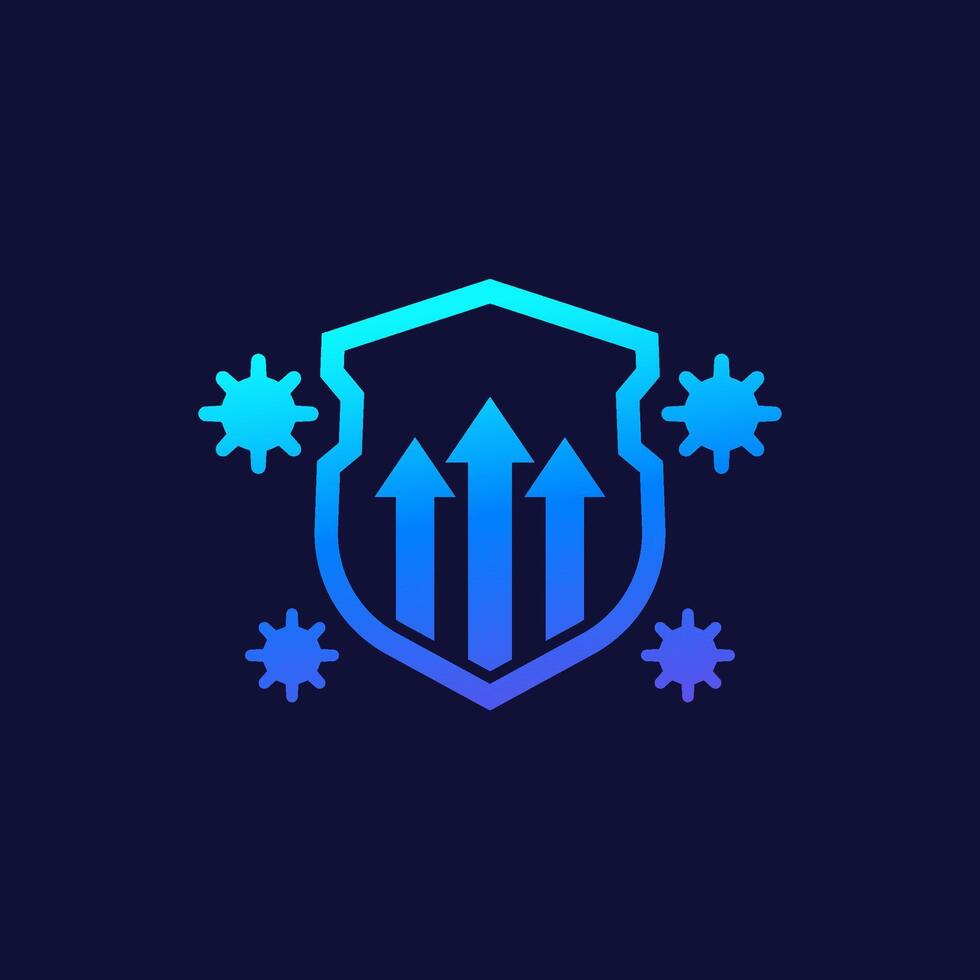immune booster icon, boost immune system vector