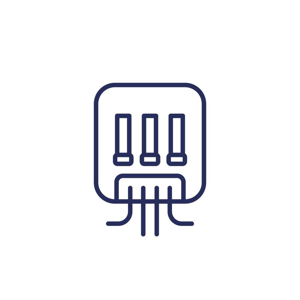 electric power box icon, line vector