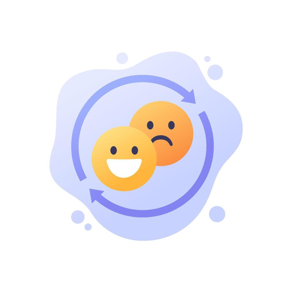 mood swings illustration with emoji vector