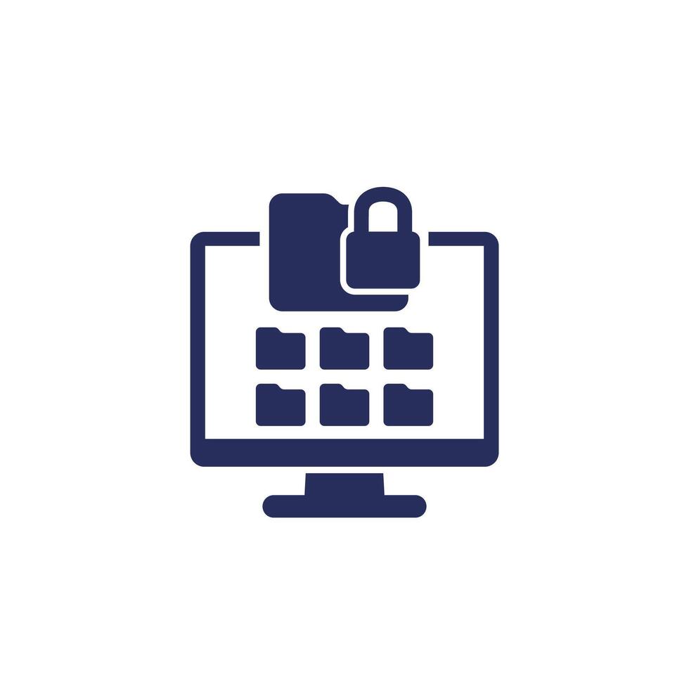 locked folder icon with a computer vector