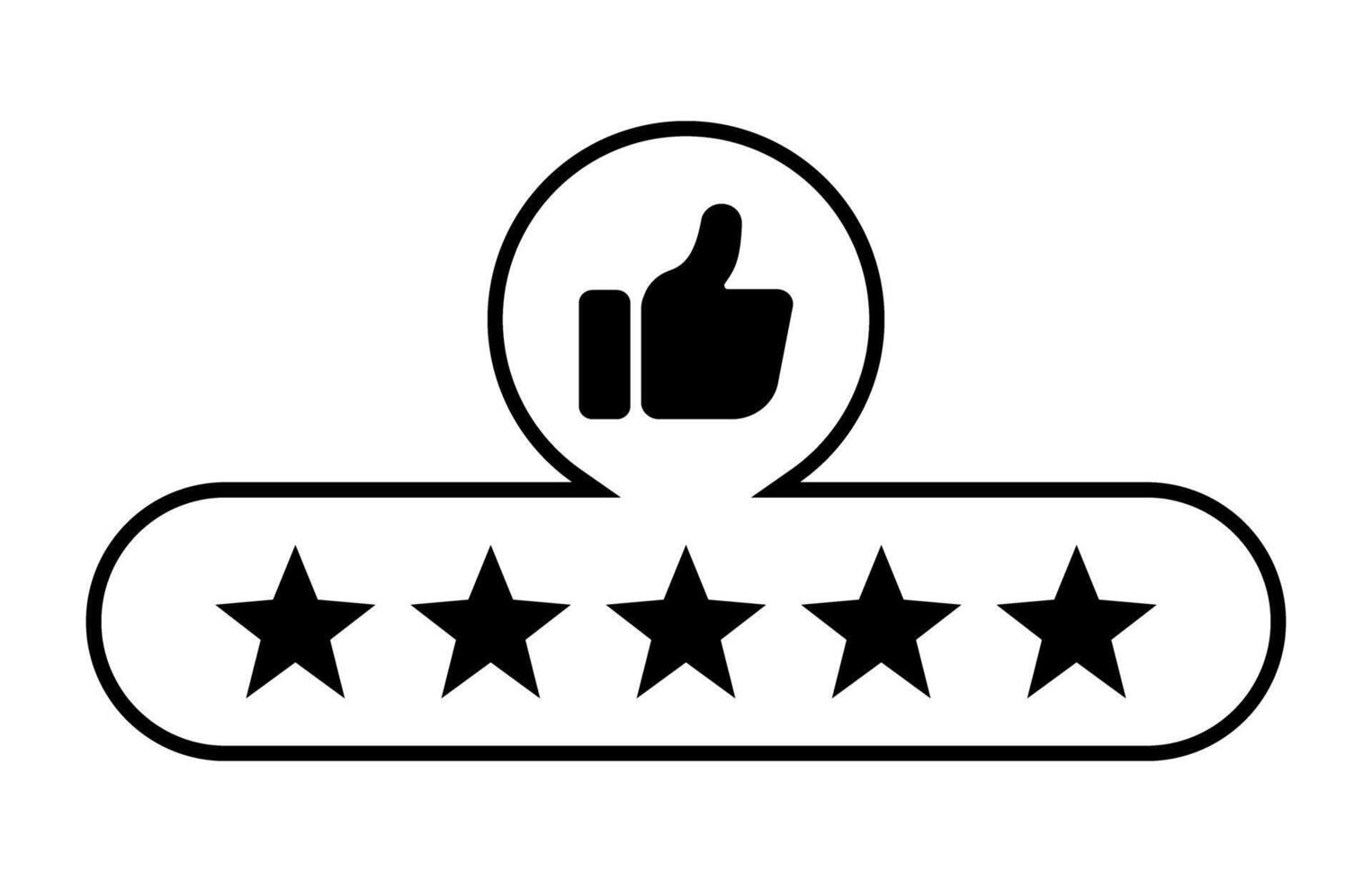 Five Star Excellent Customer Rating Thumbs Up Icon vector