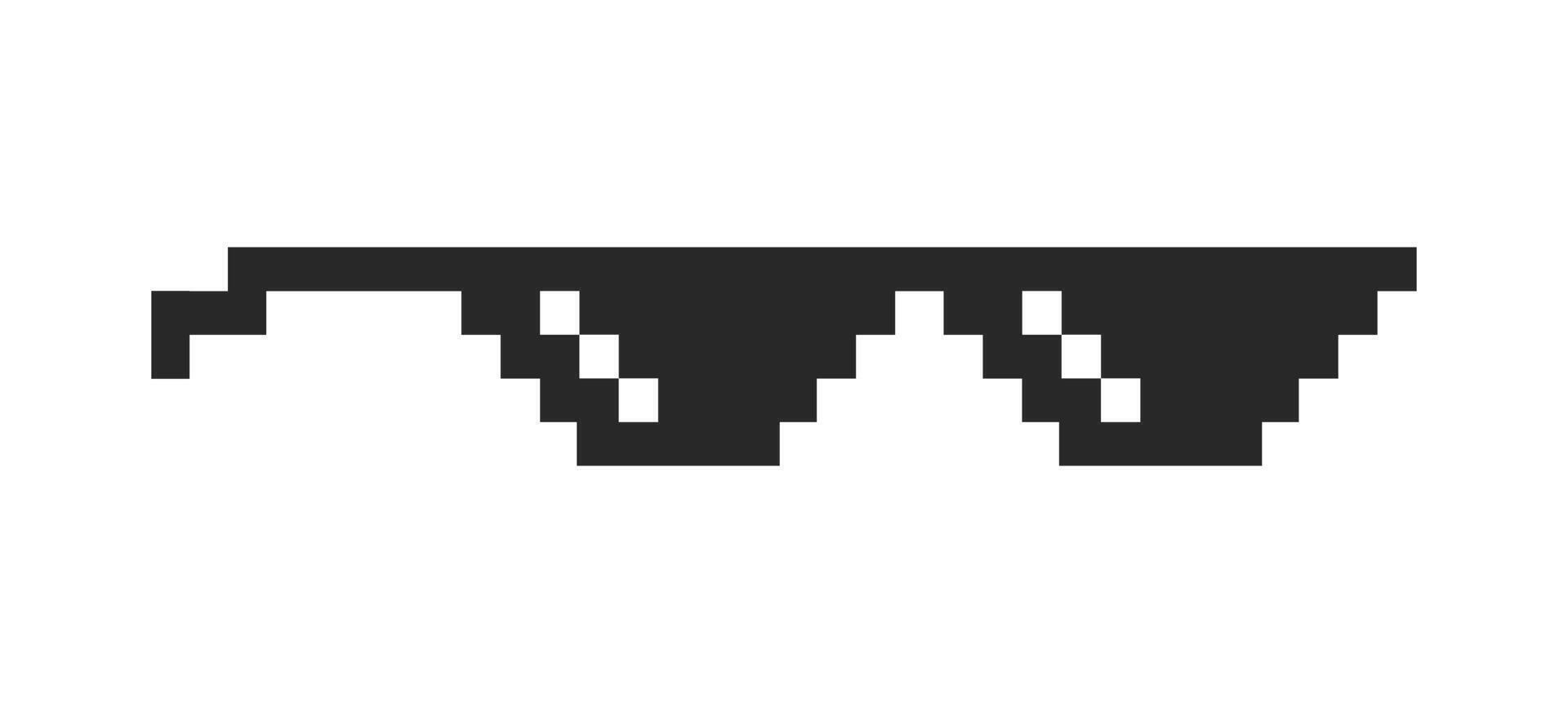 Cool Black Pixelated Glasses Retro Icon vector