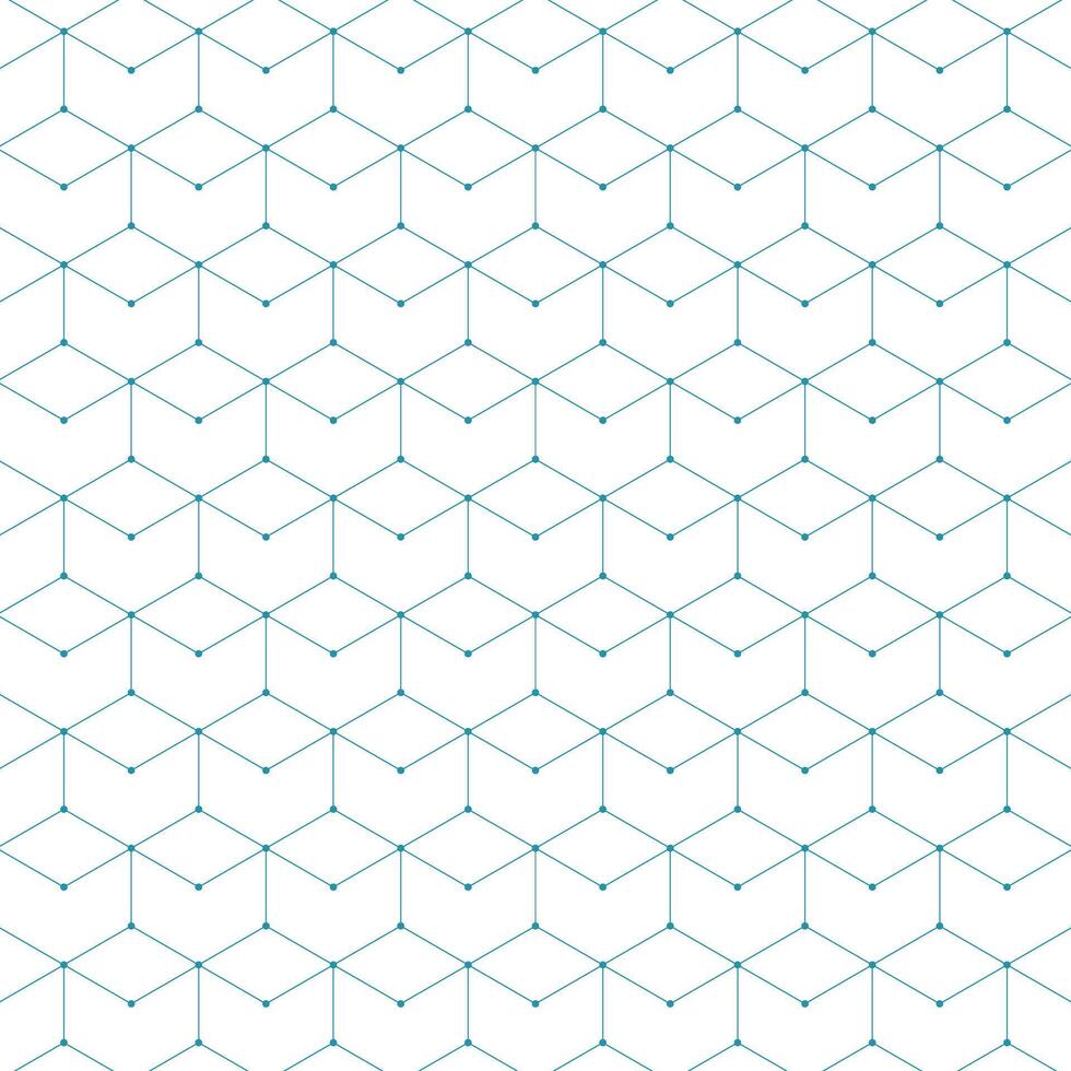 Hexagon Rhombus Geometric Dot Line Pattern Decorative Background vector