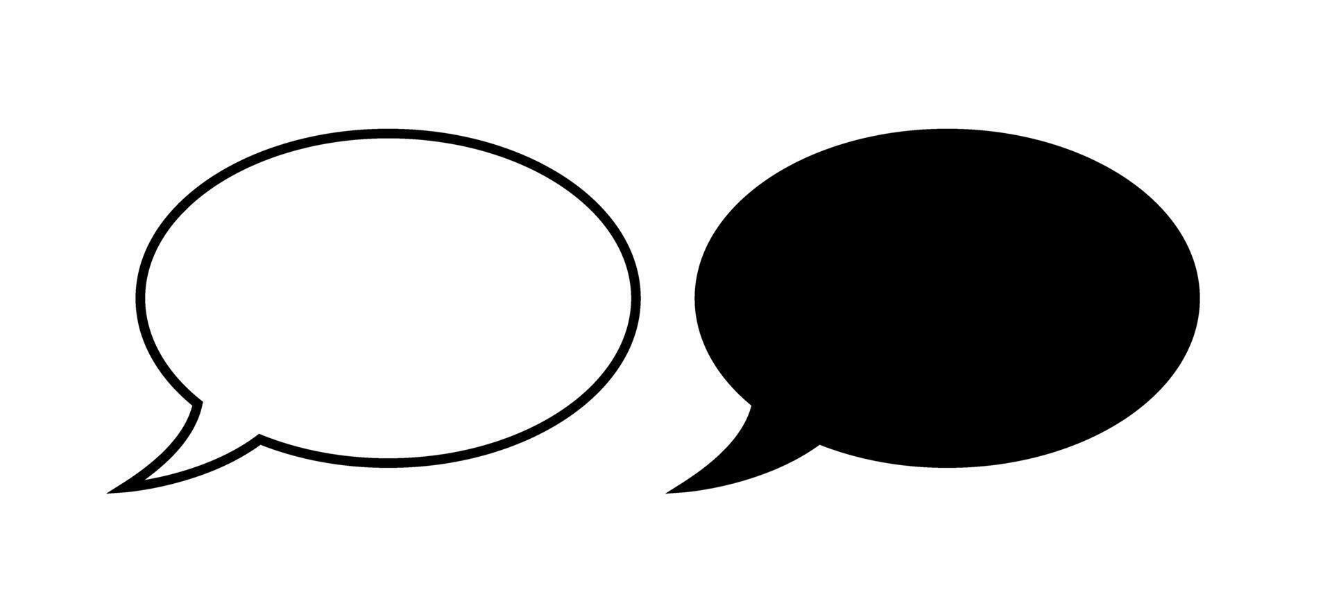 Blank Round Speech Bubble Line Flat Icons vector