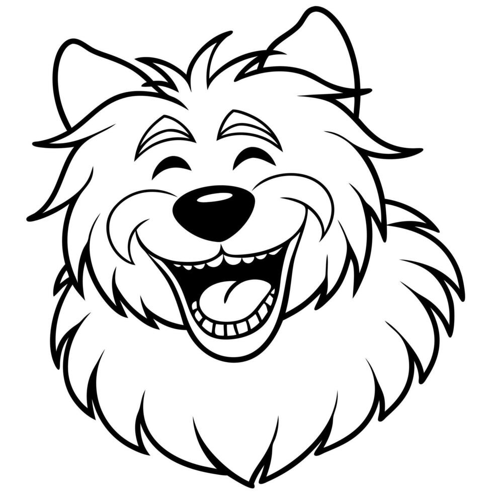 Catalan Sheepdog laughs icon vector