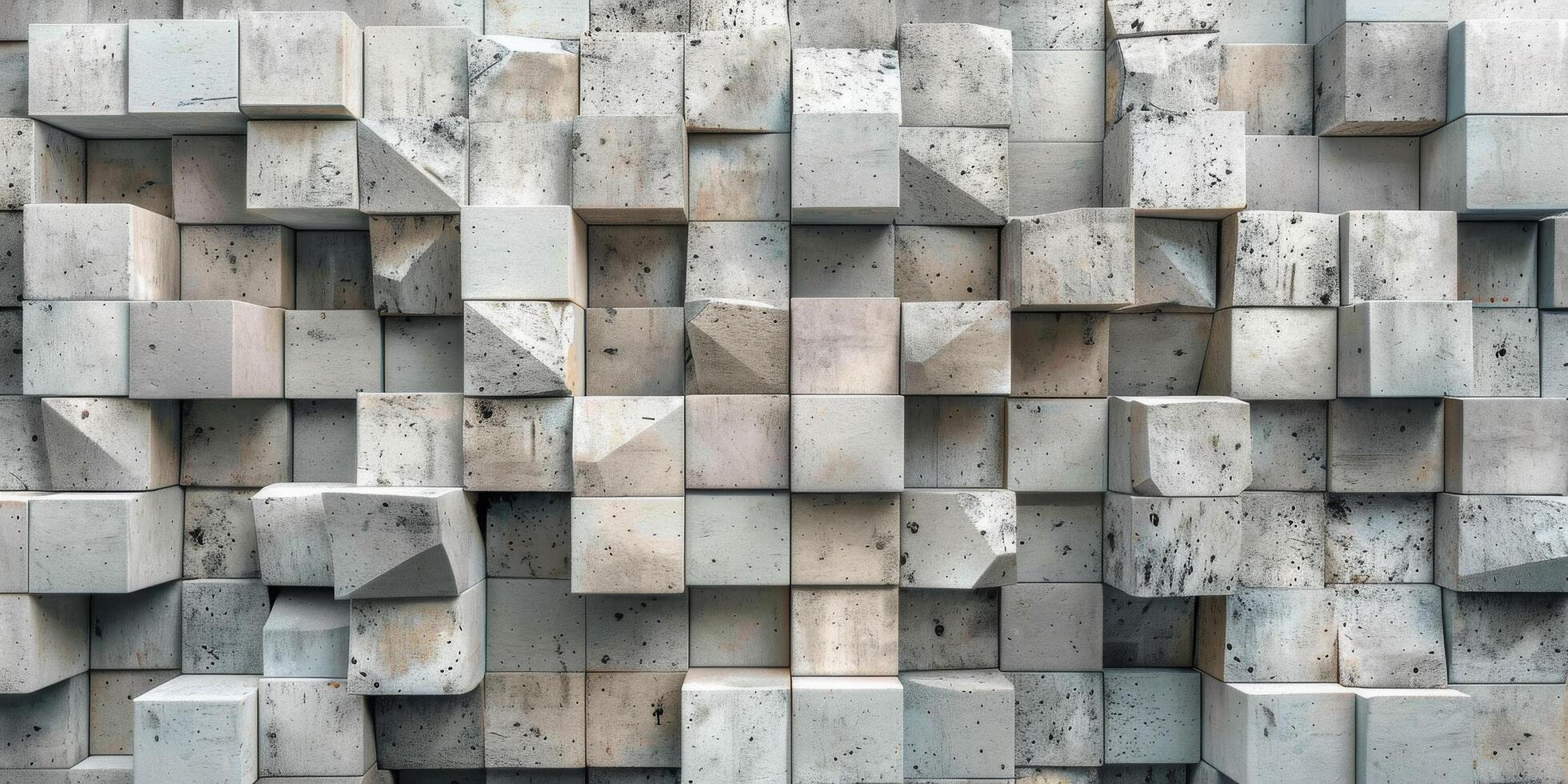 Abstract Concrete Block Wall Pattern In Grey Hues photo