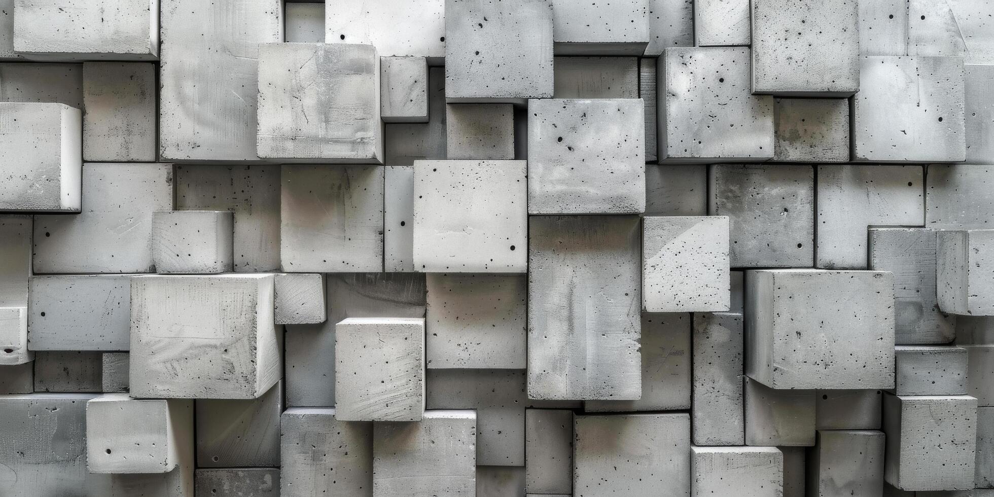 Abstract Concrete Block Wall Pattern In Grey Hues photo