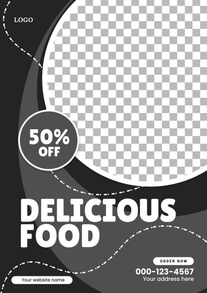 Food menu flyer template. Food promotion poster design vector