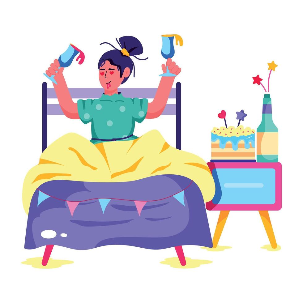 Flat style illustration of birthday surprise vector