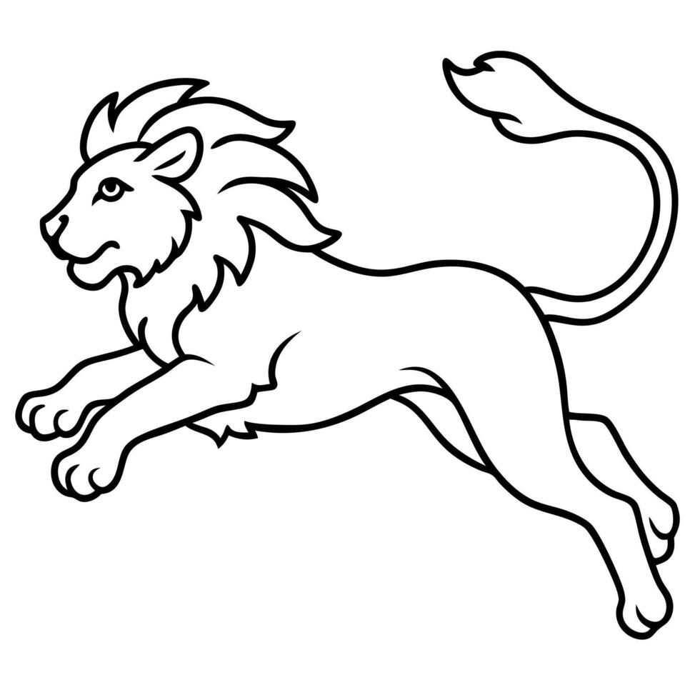 Cave Lion jumps icon vector