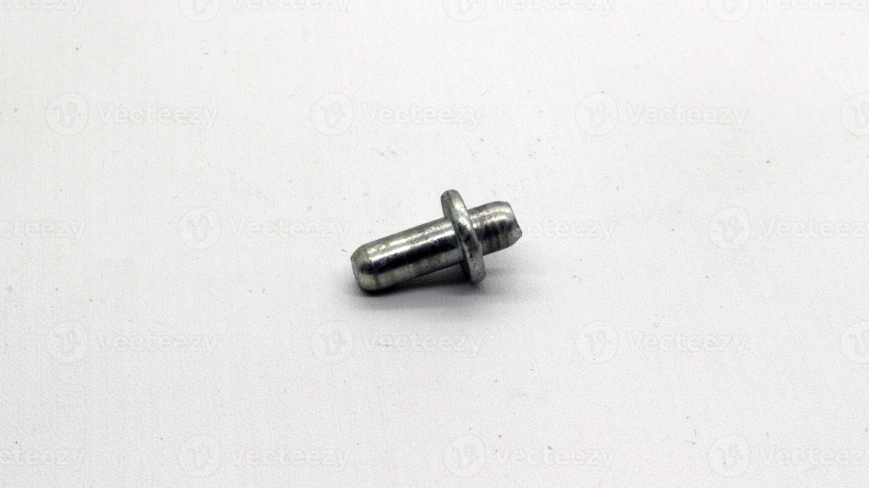 Close up of shelf hinges isolated photo