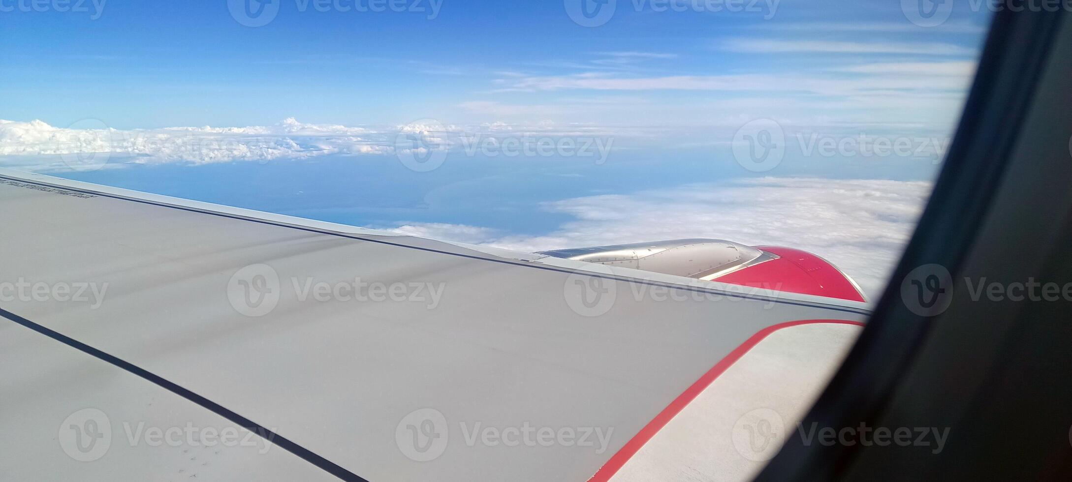 The view outside the plane from the window photo