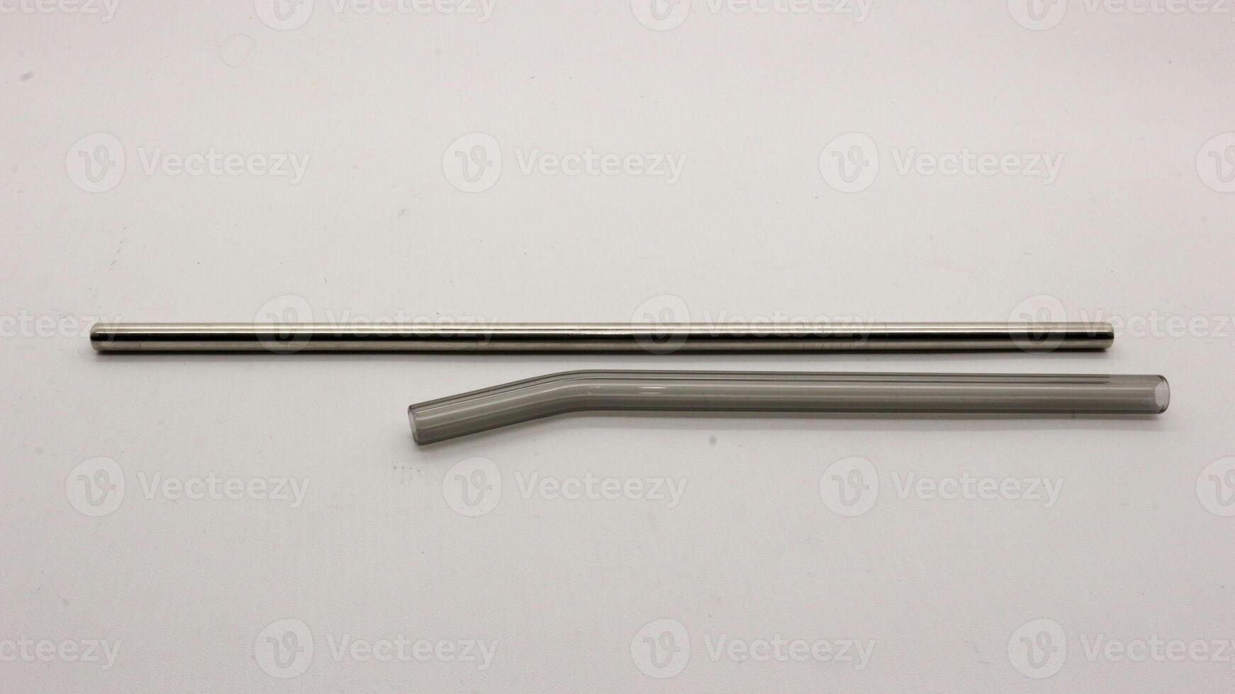 Various types of drinking straws photo