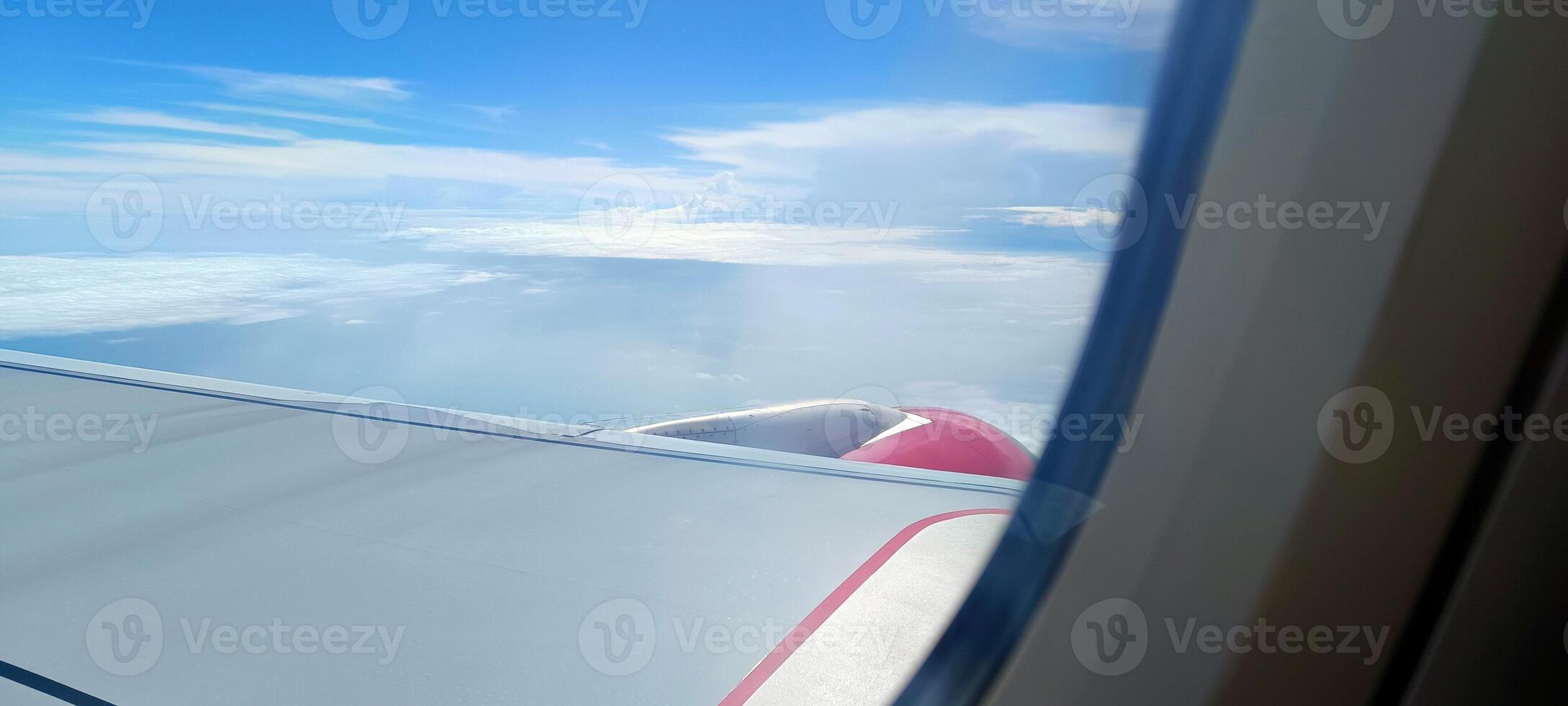The view outside the plane from the window photo