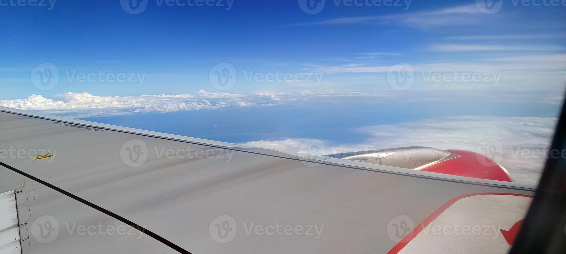 The view outside the plane from the window photo