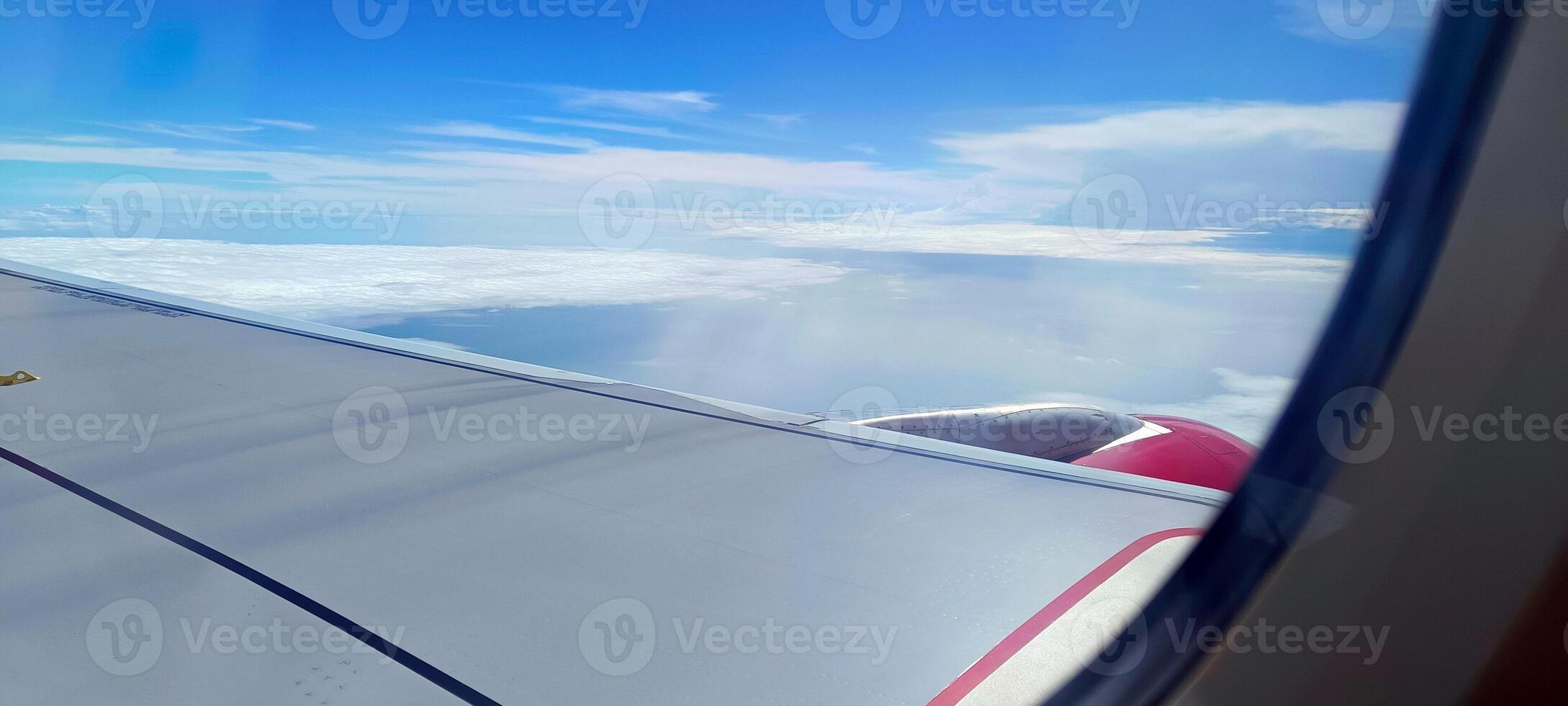 The view outside the plane from the window photo