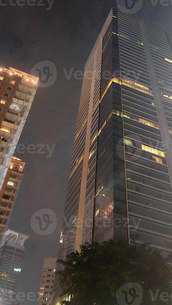 Beautiful tall buildings in Jakarta from below photo