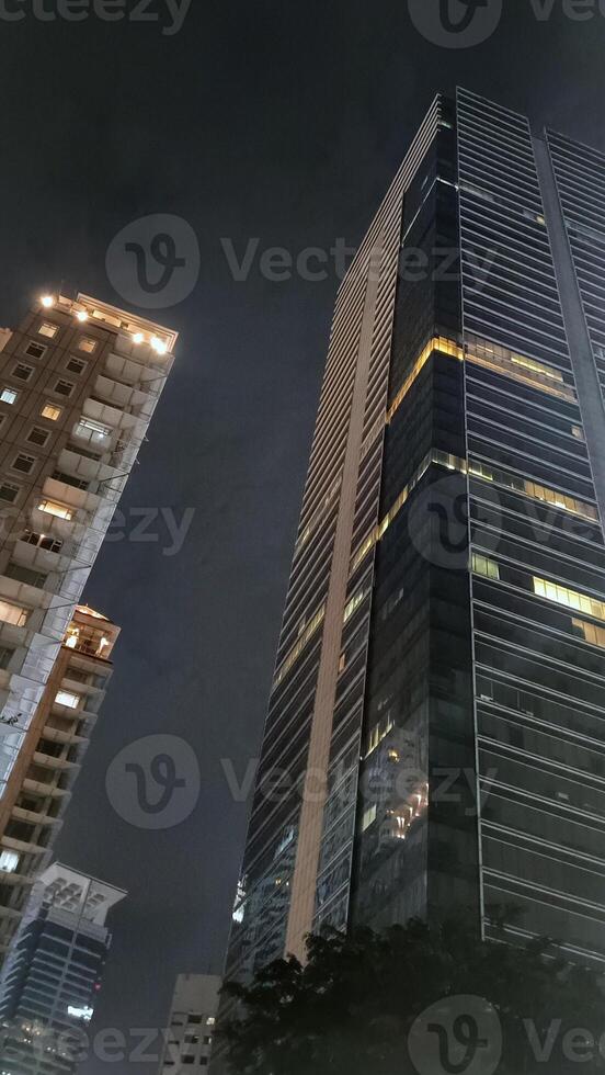 Beautiful tall buildings in Jakarta from below photo