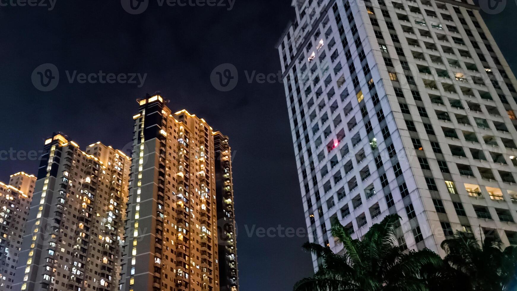 Beautiful tall buildings in Jakarta from below photo