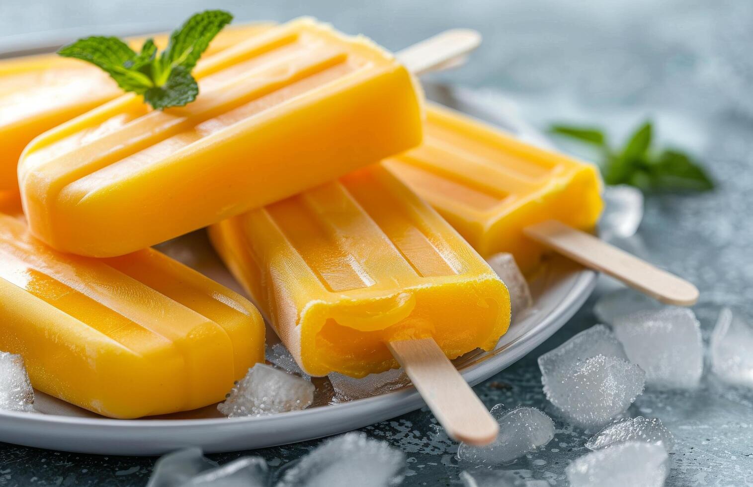 Orange Popsicles on Plate photo