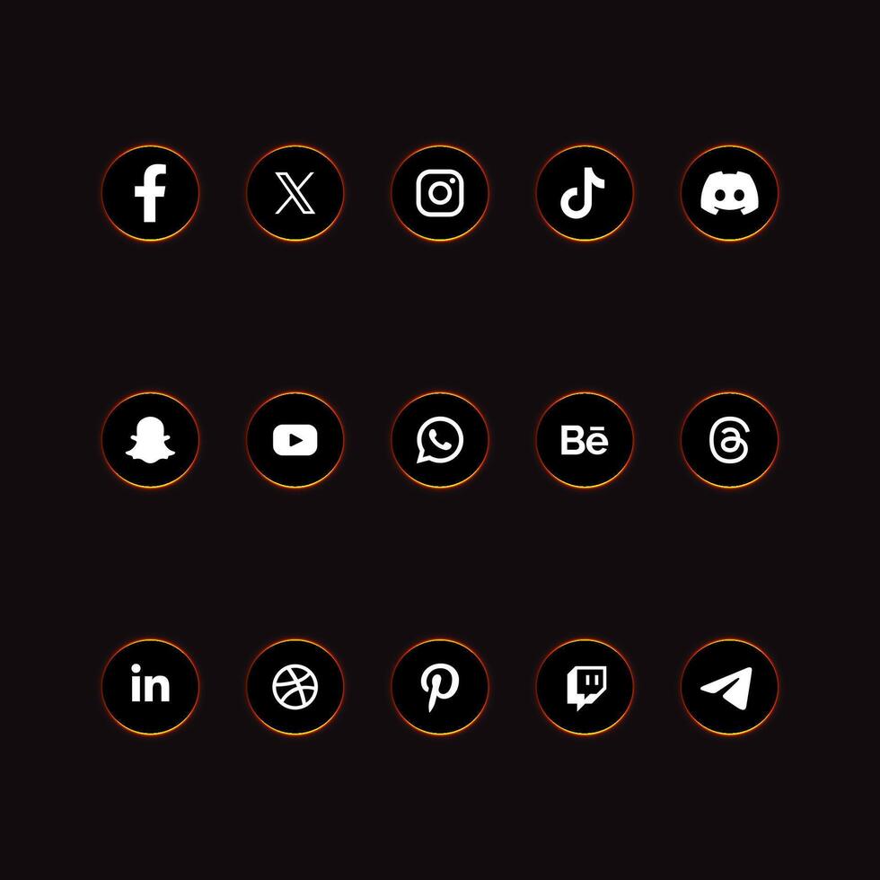 Social Media Icon with eclipse circle vector