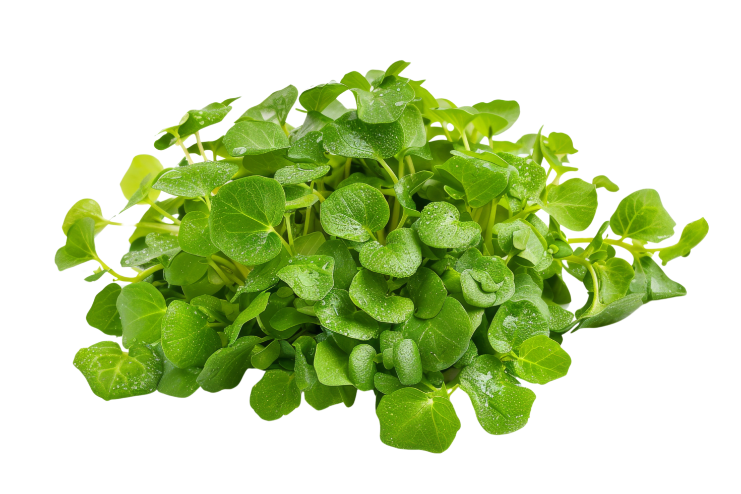 Fresh Green Watercress with Dew Drops png