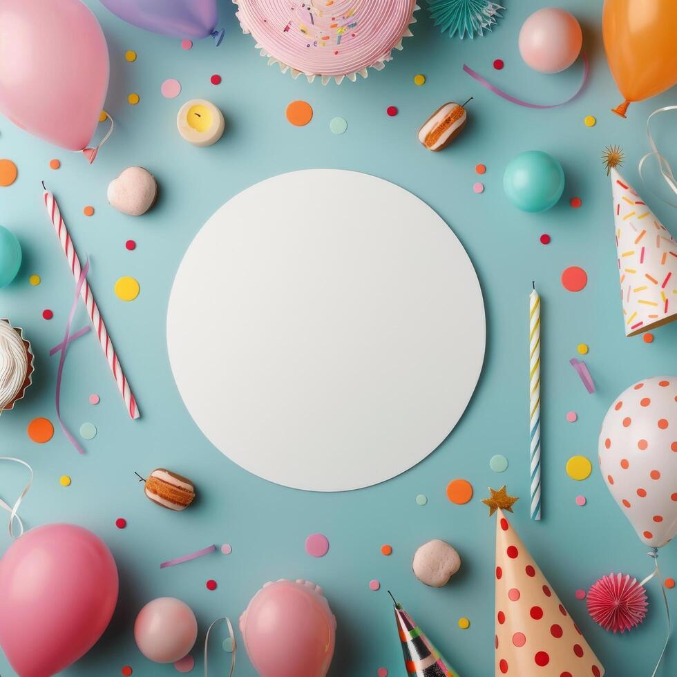 White Circle On Pink Party Background photo