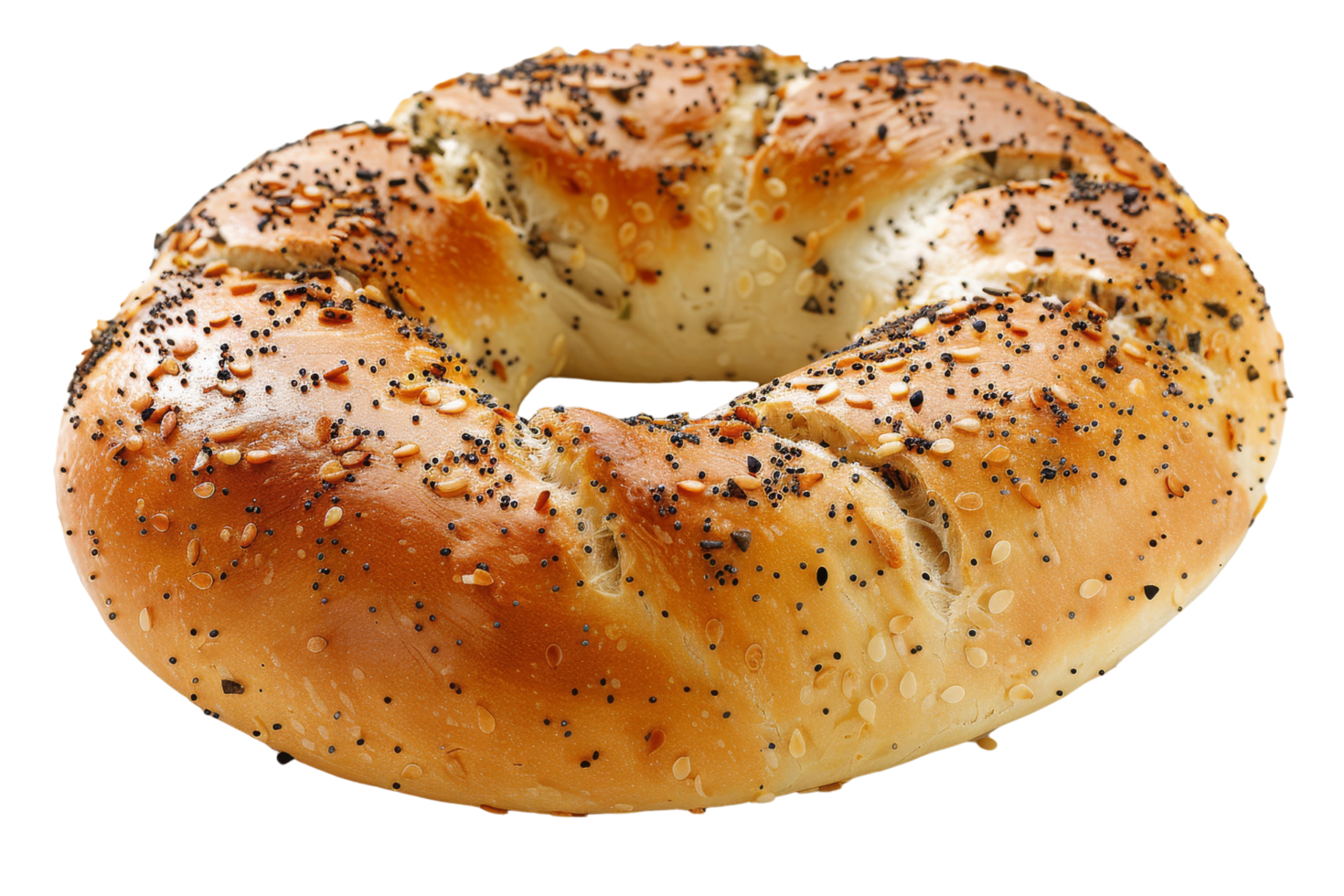 fermer de une fraîchement cuit sésame la graine beignet png