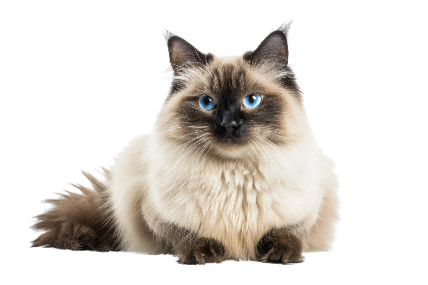 Cute Fluffy Cat with Blue Eyes png