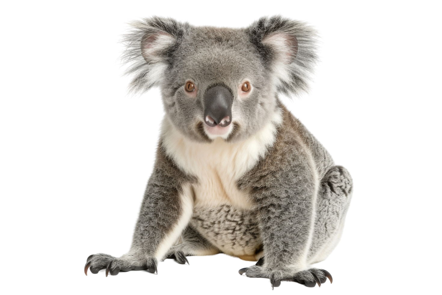 Cute Koala Bear Sitting and Looking at the Camera png