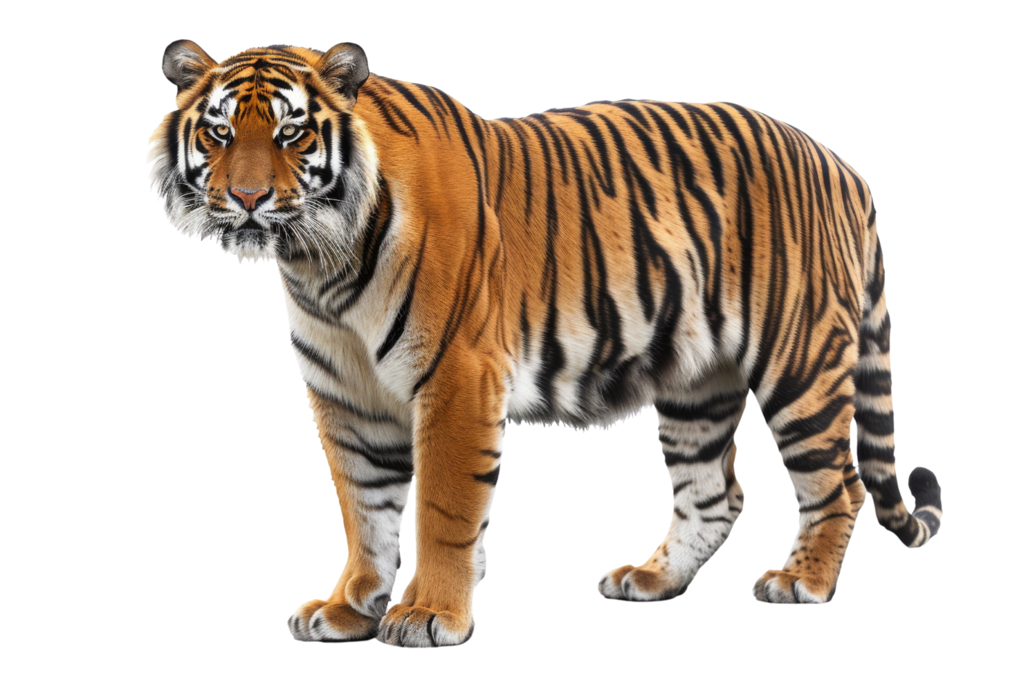 Bengalen tijger staand geïsoleerd png