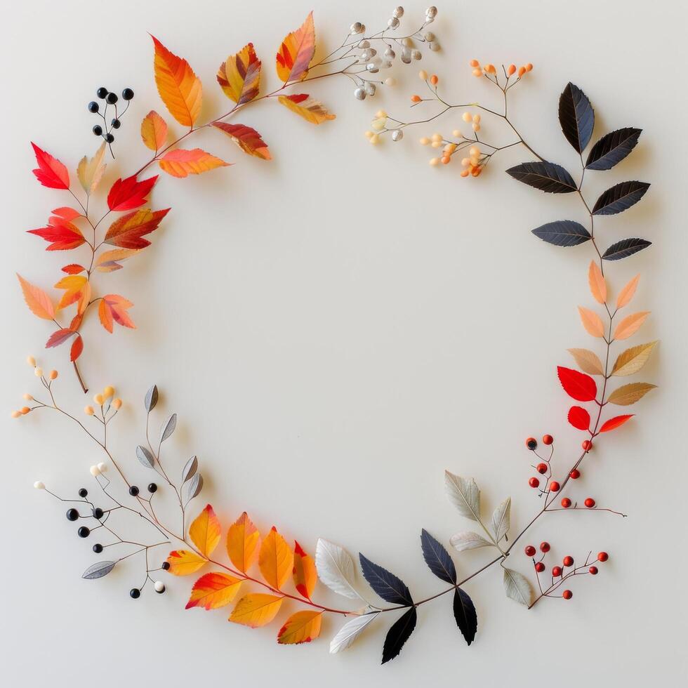Autumn Leaves and Berries Frame photo