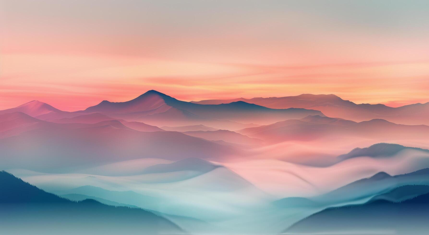 Colorful Mountains at Sunset photo