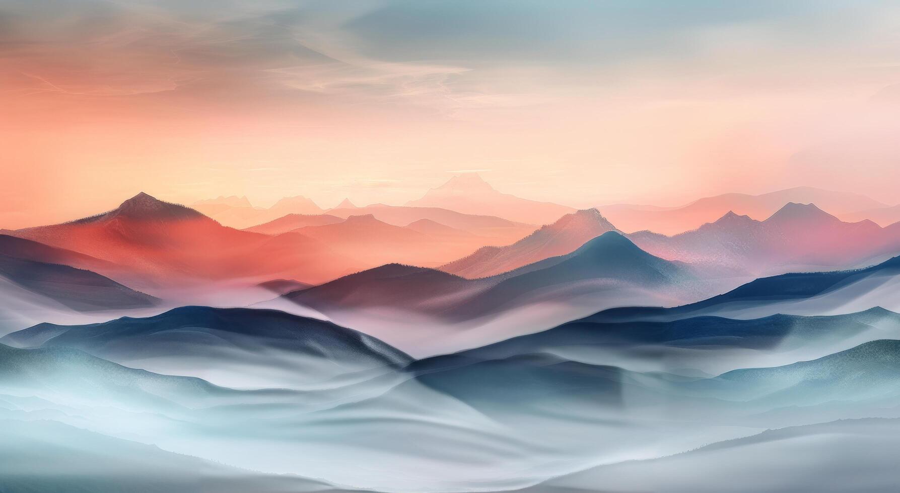 Colorful Mountains at Sunset photo