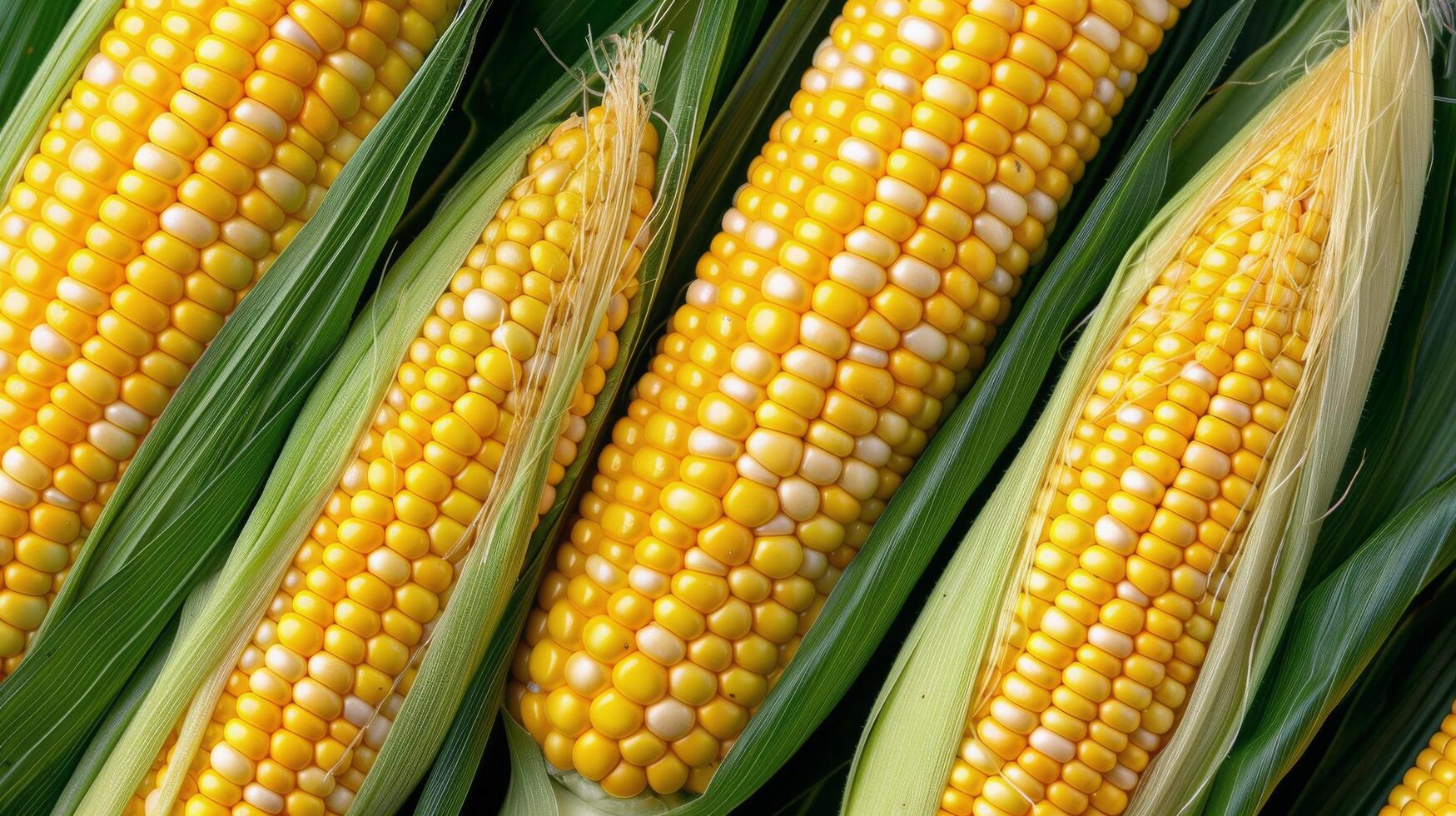 Three Ears of Corn in a Field photo